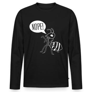 La fourmi dit qu’il n’y a pas de fourmis - T-shirt manches longues Premium bio Homme - noir - Devant - Nico (187cm)