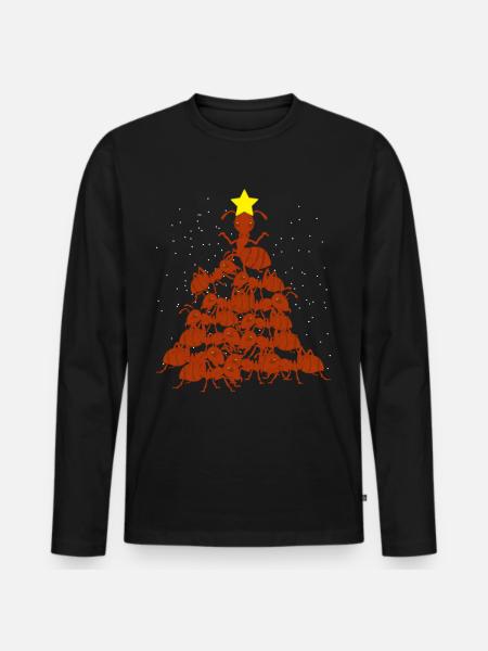 Ants Christmas Tree Christmas - Men's Premium Organic Long Sleeve Shirt - black