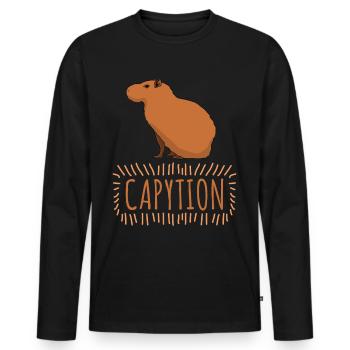 Capybara Caption Capybaras - Männer Premium Bio Langarmshirt - Schwarz - Vorne - Nico (187cm)