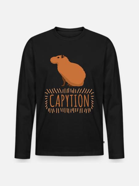 Capybara Caption Capybaras - Men's Premium Organic Long Sleeve Shirt - black