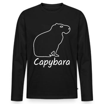 Capybara Wasserschwein Capybaras - Männer Premium Bio Langarmshirt - Schwarz - Vorne - Nico (187cm)