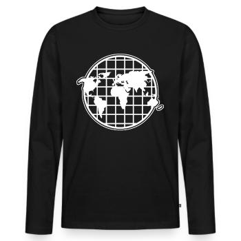 Carte du monde Cartes du monde Tour du monde - T-shirt manches longues Premium bio Homme - noir - Devant - Nico (187cm)