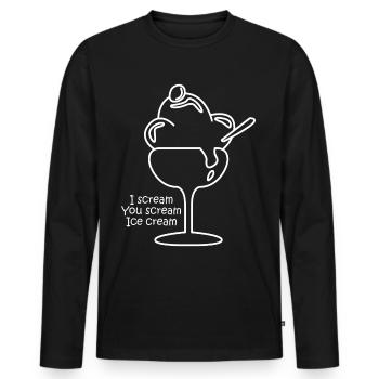Eis Eiscreme Eisbecher - Männer Premium Bio Langarmshirt - Schwarz - Vorne - Nico (187cm)