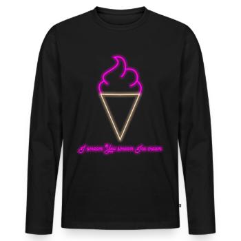 Eis Eiscreme Spruch Eisbecher - Männer Premium Bio Langarmshirt - Schwarz - Vorne - Nico (187cm)