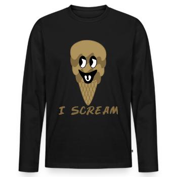 Eis Eiscreme Schokoeis Schokoladeneis - Männer Premium Bio Langarmshirt - Schwarz - Vorne - Nico (187cm)