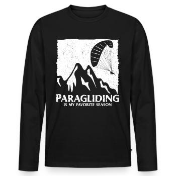 Gleitschirmfliegen Parapente - T-shirt manches longues Premium bio Homme - noir - Devant - Nico (187cm)