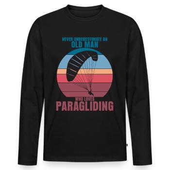 Parapente Parapente Retro Gleitsegeln - T-shirt manches longues Premium bio Homme - noir - Devant - Nico (187cm)
