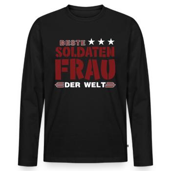 Beste Soldatenfrau - Männer Premium Bio Langarmshirt - Schwarz - Vorne - Nico (187cm)