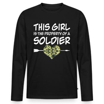 Femmes de soldats Femmes de soldats - T-shirt manches longues Premium bio Homme - noir - Devant - Nico (187cm)