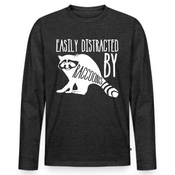 Ratons laveurs - T-shirt manches longues Premium bio Homme - anthracite chiné - Devant - Nico (187cm)