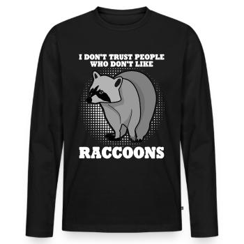 Raton laveur Raton laveur - T-shirt manches longues Premium bio Homme - noir - Devant - Nico (187cm)