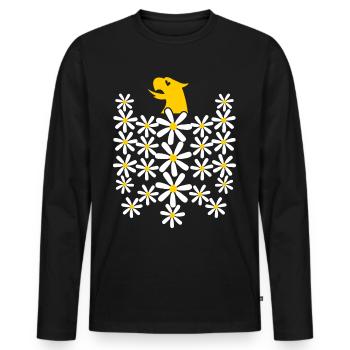 Daisy Federal Eagle from flowers - Men's Premium Organic Long Sleeve Shirt - black - Front - Nico (187cm)