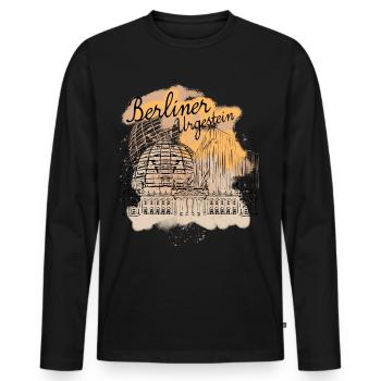 Berlin Reichsttag Bundestag Berliner - Männer Premium Bio Langarmshirt - Schwarz - Vorne - Nico (187cm)