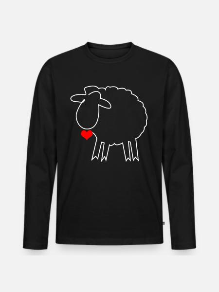 Schaf Schäfer Schafe - Männer Premium Bio Langarmshirt - Schwarz