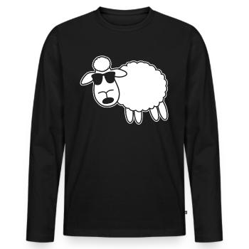 Sheep with sunglasses - Men's Premium Organic Long Sleeve Shirt - black - Front - Nico (187cm)