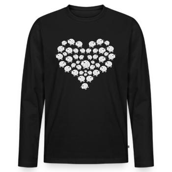 Sheep Shepherd Heart Sheep - Men's Premium Organic Long Sleeve Shirt - black - Front - Nico (187cm)