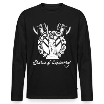 Hermannsdenkmal Germane - Männer Premium Bio Langarmshirt - Schwarz - Vorne - Nico (187cm)