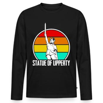 Teuteburger Wald Hermannsdenkmal - Männer Premium Bio Langarmshirt - Schwarz - Vorne - Nico (187cm)
