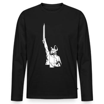 Teuteburger Wald Hermannsdenkmal Detmold - Männer Premium Bio Langarmshirt - Schwarz - Vorne - Nico (187cm)