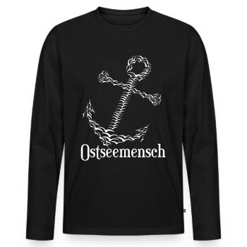 Ostseeküste Ostseemensch Möwen Ostsee - Männer Premium Bio Langarmshirt - Schwarz - Vorne - Nico (187cm)