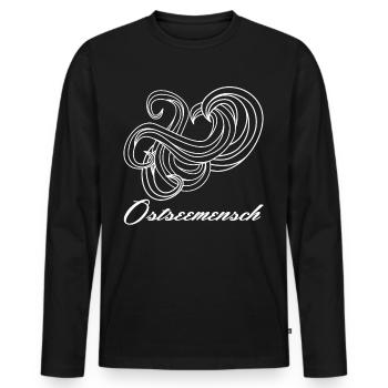 Ostsee Wellen Ostseeküste - Männer Premium Bio Langarmshirt - Schwarz - Vorne - Nico (187cm)