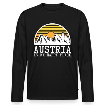 Austria - Men's Premium Organic Long Sleeve Shirt - black - Front - Nico (187cm)