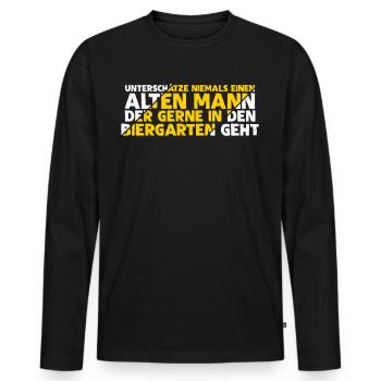 Biergarten Bier Bierfest - Männer Premium Bio Langarmshirt - Schwarz - Vorne - Nico (187cm)