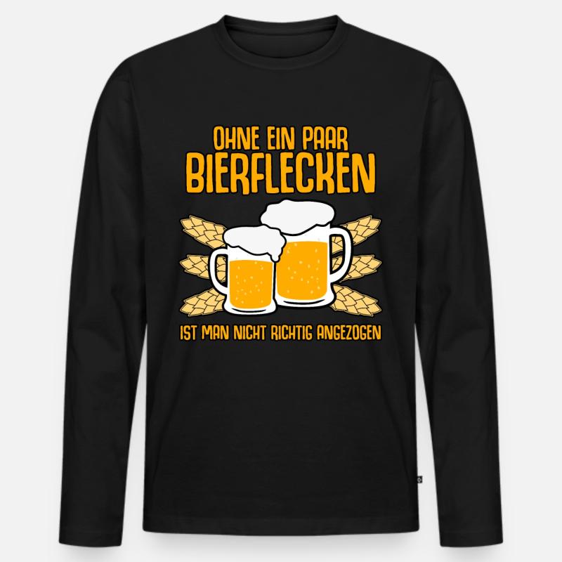 Bier Biergarten Bierfest Bierkrug - Männer Premium Bio Langarmshirt - Schwarz