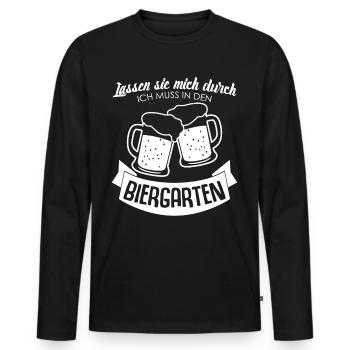 Biergarten Bierglas Bier Bierfest - Männer Premium Bio Langarmshirt - Schwarz - Vorne - Nico (187cm)