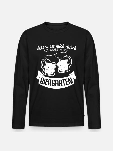Biergarten Bierglas Bier Bierfest - Männer Premium Bio Langarmshirt - Schwarz
