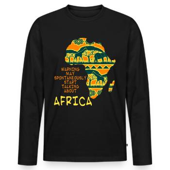 Safari en Afrique - T-shirt manches longues Premium bio Homme - noir - Devant - Nico (187cm)