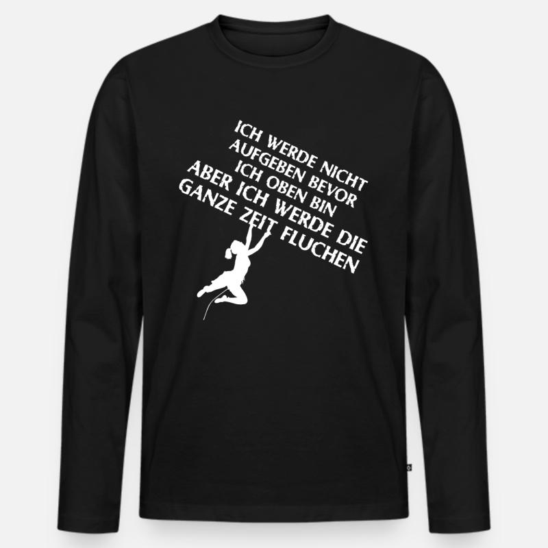 Bouldern Klettern Bergsteigen - Männer Premium Bio Langarmshirt - Schwarz