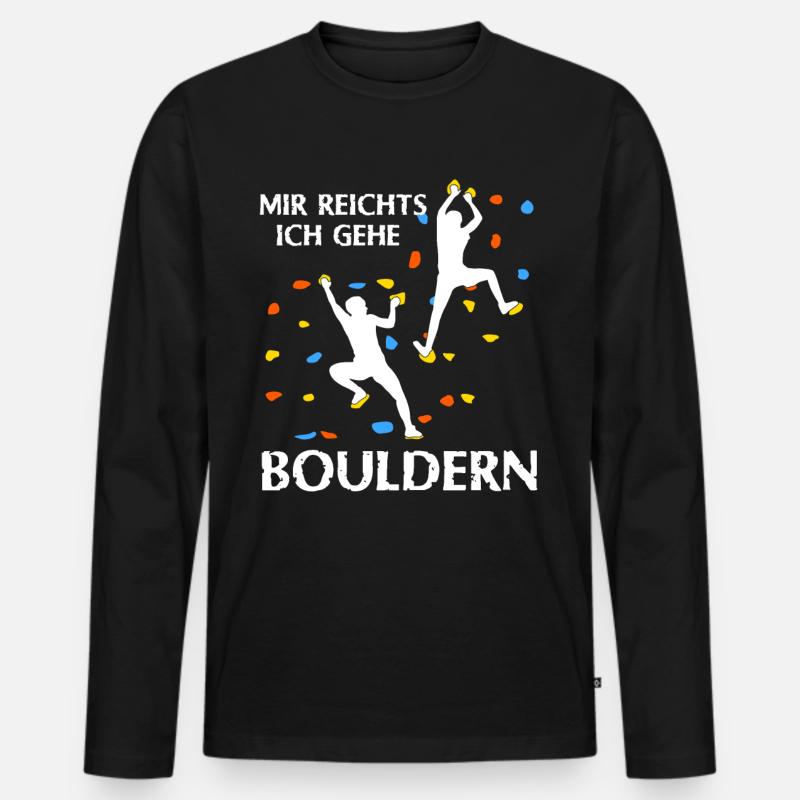 Bouldern Klettern Kletterer - Männer Premium Bio Langarmshirt - Schwarz