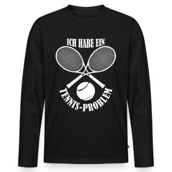 Tennis Tennis Saying Tennis Racket - Men's Premium Organic Long Sleeve Shirt - black - Front - Nico (187cm)