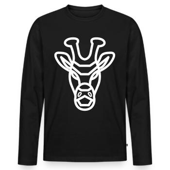 Giraffe Face Giraffe - Men's Premium Organic Long Sleeve Shirt - black - Front - Nico (187cm)