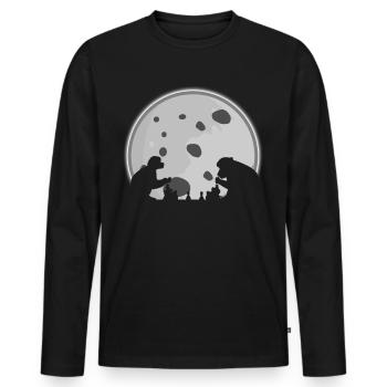 Singes jouant aux échecs - T-shirt manches longues Premium bio Homme - noir - Devant - Nico (187cm)