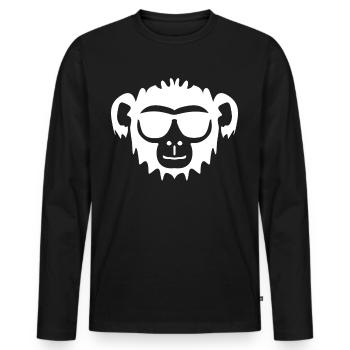 Monkey with sunglasses monkey - Men's Premium Organic Long Sleeve Shirt - black - Front - Nico (187cm)