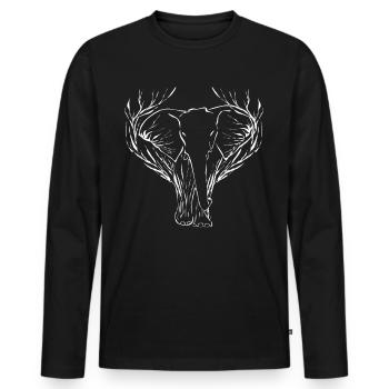 Elefant Baum Elefanten - Männer Premium Bio Langarmshirt - Schwarz - Vorne - Nico (187cm)