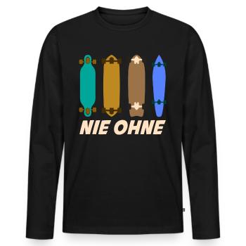Longboard Longboarding Longboarder - Männer Premium Bio Langarmshirt - Schwarz - Vorne - Nico (187cm)