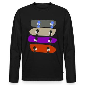 Longboard Skateboard Longboarder - Männer Premium Bio Langarmshirt - Schwarz - Vorne - Nico (187cm)