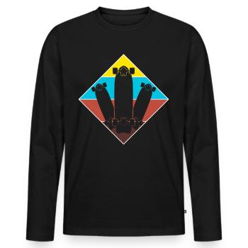 Longboard Longboarder Longboarding - Männer Premium Bio Langarmshirt - Schwarz - Vorne - Nico (187cm)