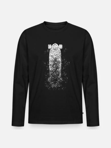 Longboard Longboarding Rain Longboarder - Men's Premium Organic Long Sleeve Shirt - black