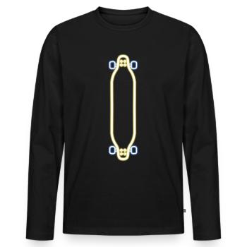 Longboarder Longboard Longboarding - Männer Premium Bio Langarmshirt - Schwarz - Vorne - Nico (187cm)