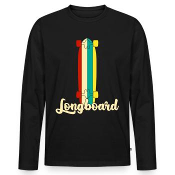 Longboard Longboarding Retro Longboarder - Männer Premium Bio Langarmshirt - Schwarz - Vorne - Nico (187cm)
