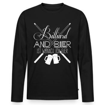 Billard Bier Poolbillard Snooker - Männer Premium Bio Langarmshirt - Schwarz - Vorne - Nico (187cm)