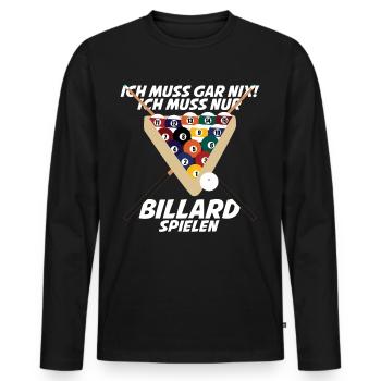 Poolbillard Snooker Billard - Männer Premium Bio Langarmshirt - Schwarz - Vorne - Nico (187cm)