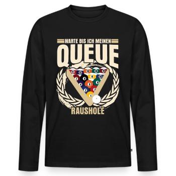 Poolbillard Snooker Billard Queue - Männer Premium Bio Langarmshirt - Schwarz - Vorne - Nico (187cm)