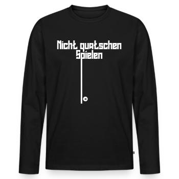 Poolbillard Billard Queue Snooker - Männer Premium Bio Langarmshirt - Schwarz - Vorne - Nico (187cm)
