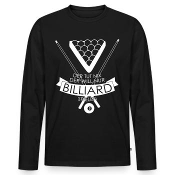 Billard Poolbillard Billardtisch Snooker - Männer Premium Bio Langarmshirt - Schwarz - Vorne - Nico (187cm)