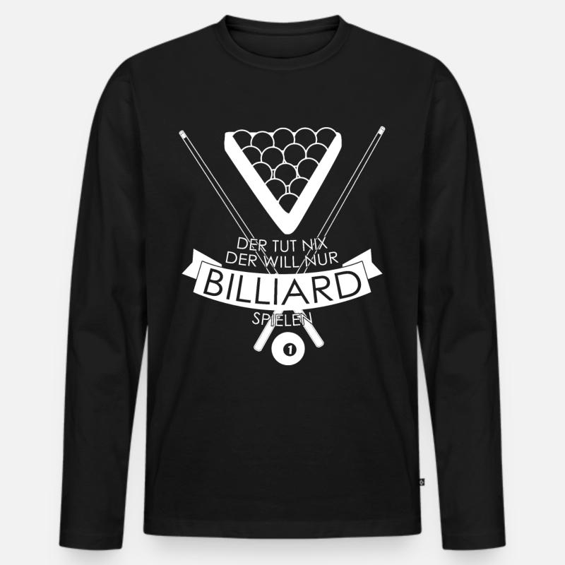 Billard Poolbillard Billardtisch Snooker - Männer Premium Bio Langarmshirt - Schwarz